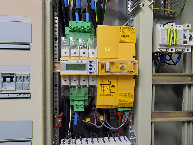 Automatic transfer switching device ATICS in a power panel